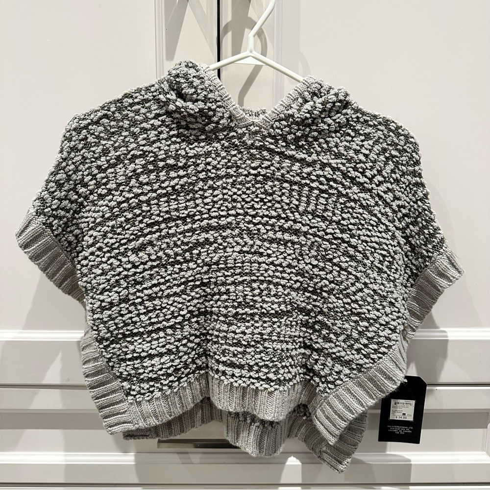 Toddler Ripzone Poncho, 2T in Light/Charcoal Grey